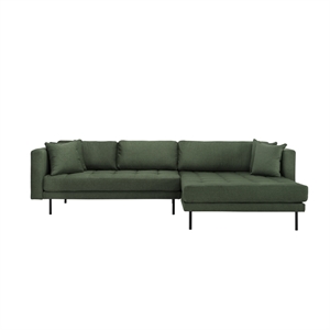 Matteo chaiselong sofa - Grøn stof - Mål: 282 x 170 cm. Vendbar